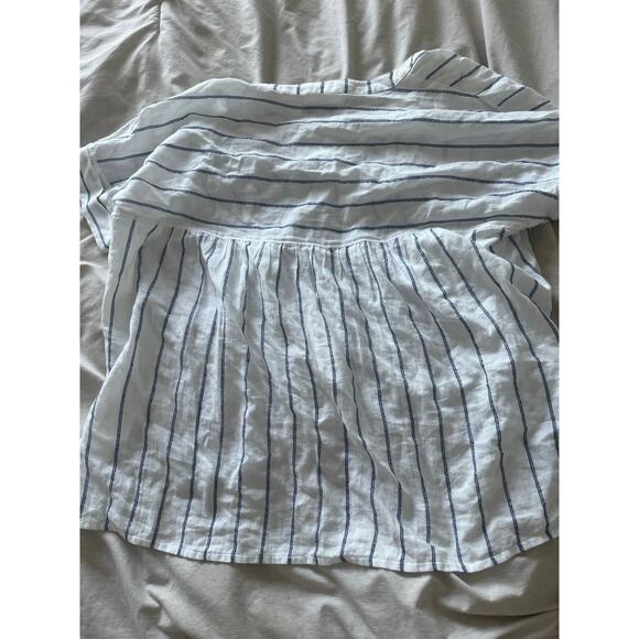 Madewell Lakeline Popover Shirt White and Blue Striped Size Small - Picture 4 of 7